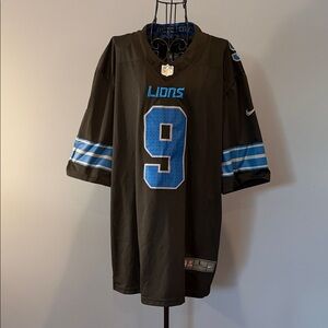Detroit Lions Nike Black and Blue Lions Jersey